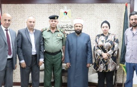  أثناء لقاء سماحة الشيخ الأستاذ الدكتور محمد مصطفى نجم اللواء أركان حرب سعيد النجار - رئيس هيئة الإمداد والتجهيز، 