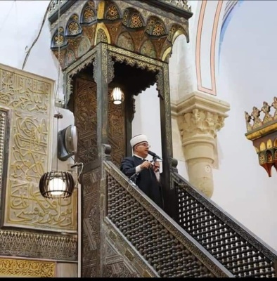 خلال خطبة الجمعة في الحرم الإبراهيمي وزير الأوقاف يدعو إلى إغاثة الشعب الباكستاني.
